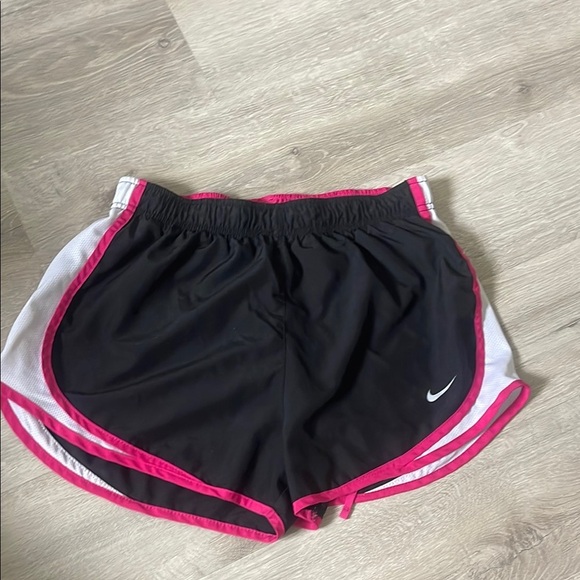 Nike Women's Black and Pink Running Shorts - Picture 1 of 5